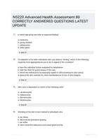 N5220 Advanced Health Assessment 80 CORRECTLY ANSWERED QUESTIONS LATEST UPDATE
