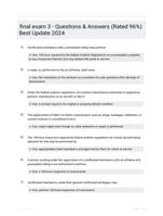 final exam 3 - Questions & Answers (Rated 96%) Best Update 2024