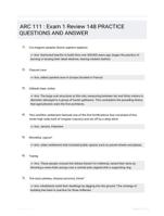 ARC 111 : Exam 1 Review 148 PRACTICE QUESTIONS AND ANSWER