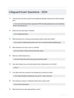 Lifeguard Exam Questions - 2024