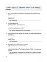 Exam 1 Practice Questions 2024/2025 already passed