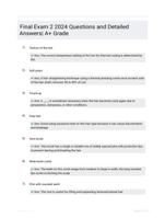 Final Exam 2 2024 Questions and Detailed Answers| A+ Grade
