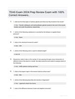 TEAS Exam 2024 Prep Review Exam with 100% Correct Answers..