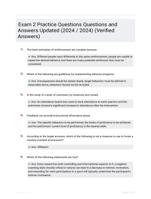 Exam 2 Practice Questions Questions and Answers Updated (2024 / 2024) (Verified Answers)