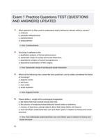 Exam 1 Practice Questions TEST (QUESTIONS AND  ANSWERS) UPDATED