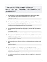 CNA Practice test 2024 60 questions  QUESTIONS AND ANSWERS 100% VERIFIED A+ GUARANTEED