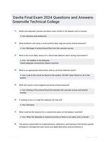 Davita Final Exam 2024 Questions and Answers- Greenville Technical College