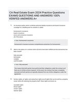 CA Real Estate Exam 2024 Practice Questions EXAMS  QUESTIONS AND ANSWERS 100% VERIFED ANSWERS A+