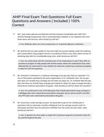 AHIP Final Exam Test Questions Full Exam Questions and Answers ( Included ) 100% Correct