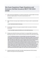 Bio Exam Questions Paper Questions and  Answers (Verified  Answers) BEST FOR 2024  EXAM