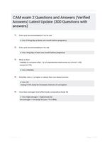 CAM exam 2 Questions and Answers (Verified Answers) Latest Update  (300 Questions with answers)