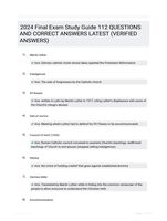 2024 Final Exam Study Guide 112+ Questions and Answers Guaranteed pass A Graded