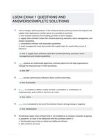 LSCM EXAM 1 QUESTIONS AND  ANSWERSCOMPLETE SOLUTIONS