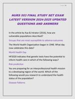 NURS 503 FINAL STUDY SET EXAM  LATEST VERSION 2024-2025 UPDATED  QUESTIONS AND ANSWERS