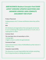 6600 BUSINESS Bookout Concepts Final EXAM  LATEST VERSIONS UPDATED QUESTIONS AND  ANSWERS VERIFIED 100% COMPLETE  DOCUMENT
