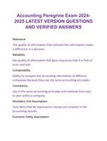 Accounting Peregrine Exam 2024- 2025 LATEST VERSION QUESTIONS  AND VERIFIED ANSWERS