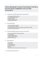 NYPD SERGEANT EXAM STUDYGUIDE FOR REAL ESTATE  MCQS SUMMARY SOLICITORS  ACCOUNTS