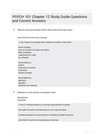 PSYCH 101 Chapter 12 Study Guide Questions and Correct Answers