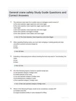 General crane safety Study Guide Questions and Correct Answers
