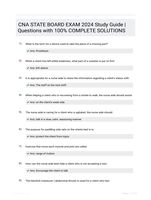CNA STATE BOARD EXAM 2024 Study Guide | Questions  with 100% COMPLETE SOLUTIONS