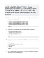 NATE INDUSTRY COMPETENCY EXAM COMMERCIAL REFRIGERATION LATEST EXAM 2024 ACTUAL EXAM 100 QUESTIONS AND CORRECT DETAILED ANSWERS  with verified answers