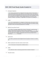 SOC 200 Final Study Guide Graded A+