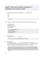 AAERT CER Exam Practice Questions 1 Questions and Answers 2024