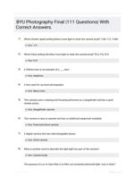 BYU Photography Final |111 Questions| With Correct Answers.