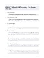 LBOMGTS Quiz 2 |14 Questions| With Correct Answers.