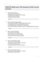 SWD392 Nht Duck |198 Questions| With Correct Answers.