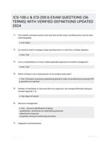 ICS-100.c & ICS-200.b EXAM QUESTIONS (56 TERMS) WITH VERIFIED DEFINITIONS UPDATED 2024