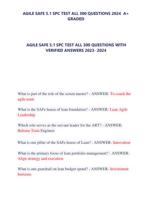 AGILE SAFE 5.1 SPC TEST ALL 300 QUESTIONS 2024  A+ GRADED