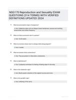 NSG170 Reproduction and Sexuality EXAM QUESTIONS (314 TERMS) WITH VERIFIED DEFINITIONS UPDATED 2024