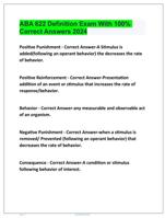 ABA 622 Definition Exam With 100% Correct Answers 2024