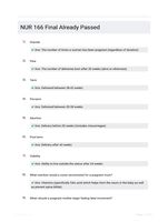 NUR 166 Final Already Passed