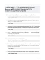 SSEVECEWB  - EV Ecosystem and Circular Economy 20 CORRECTLY ANSWERED QUESTIONS LATEST UPDATE