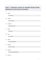 Esp 2 - Question words en espaol Study Guide Questions and Correct Answers