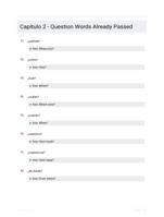 Captulo 2 - Question Words Already Passed