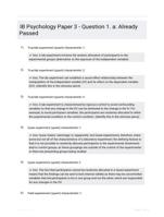 IB Psychology Paper 3 - Question 1. a: Already Passed