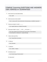 COMSAE Cramming QUESTIONS AND ANSWERS 100% VERIFIED A+ GUARANTEED