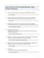 FDLE POLICE STATE EXAM REVIEW (100% Correct Solutions).