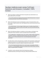 Nuclear medicine exam review Full Exam Questions and Answers ( Included ) 100% Correct