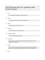 SCM 300 Davila ASU |161 Questions| With Correct Answers.