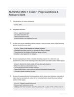 NUR2356 MDC 1 Exam 1 Prep Questions & Answers 2024