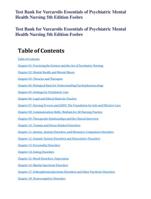 Test Bank for Varcarolis Essentials of Psychiatric Mental Health Nursing 5th Edition Fosbre