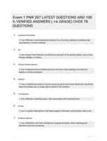 Exam 1 PNR 207 LATEST QUESTIONS AND 100 % VERIFIED ANSWERS ( +A GRADE) OVER 78 QUESTIONS