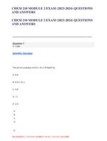 CHEM 210 MODULE 2 EXAM (2023-2024) QUESTIONS AND ANSWERS