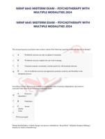 NRNP 6645 MIDTERM EXAM  PSYCHOTHERAPY WITH MULTIPLE MODALITIES 2024