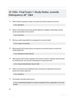IS-100c. Final Exam 1 Study Notes Juvenile Delinquency - Q&A