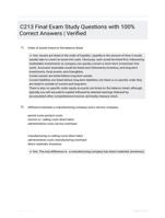 C213 Final Exam Study Questions with 100% Correct Answers | Verified